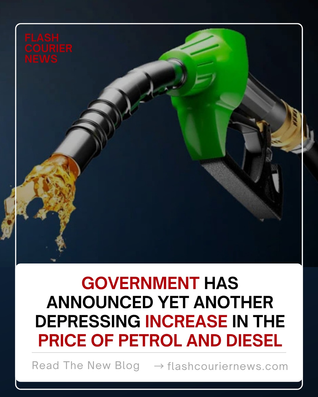 Government has announced yet another depressing increase in the price of petrol and diesel