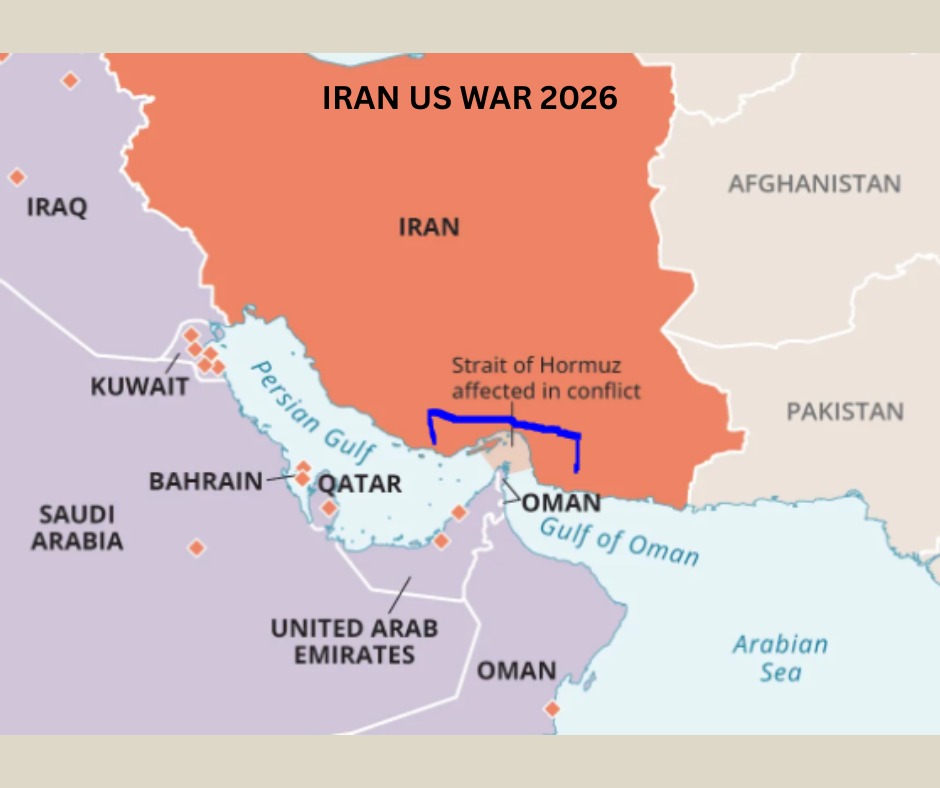 Map showing Strait of Hormuz between Iran and Oman with oil tanker routes