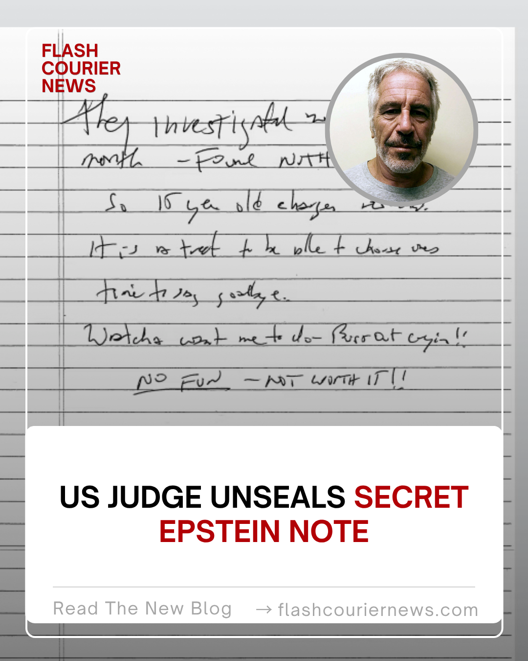 US Judge Unseals Secret Epstein Note