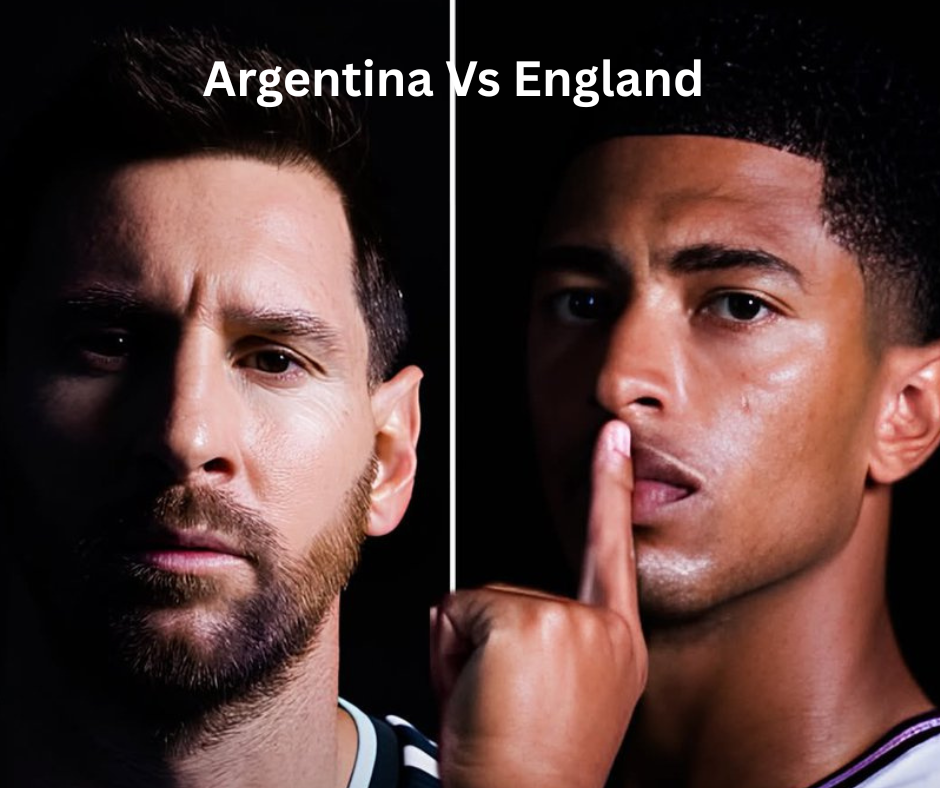 Jude Bellingham and Lionel Messi, highlighting the England vs Argentina World Cup semi-final clash